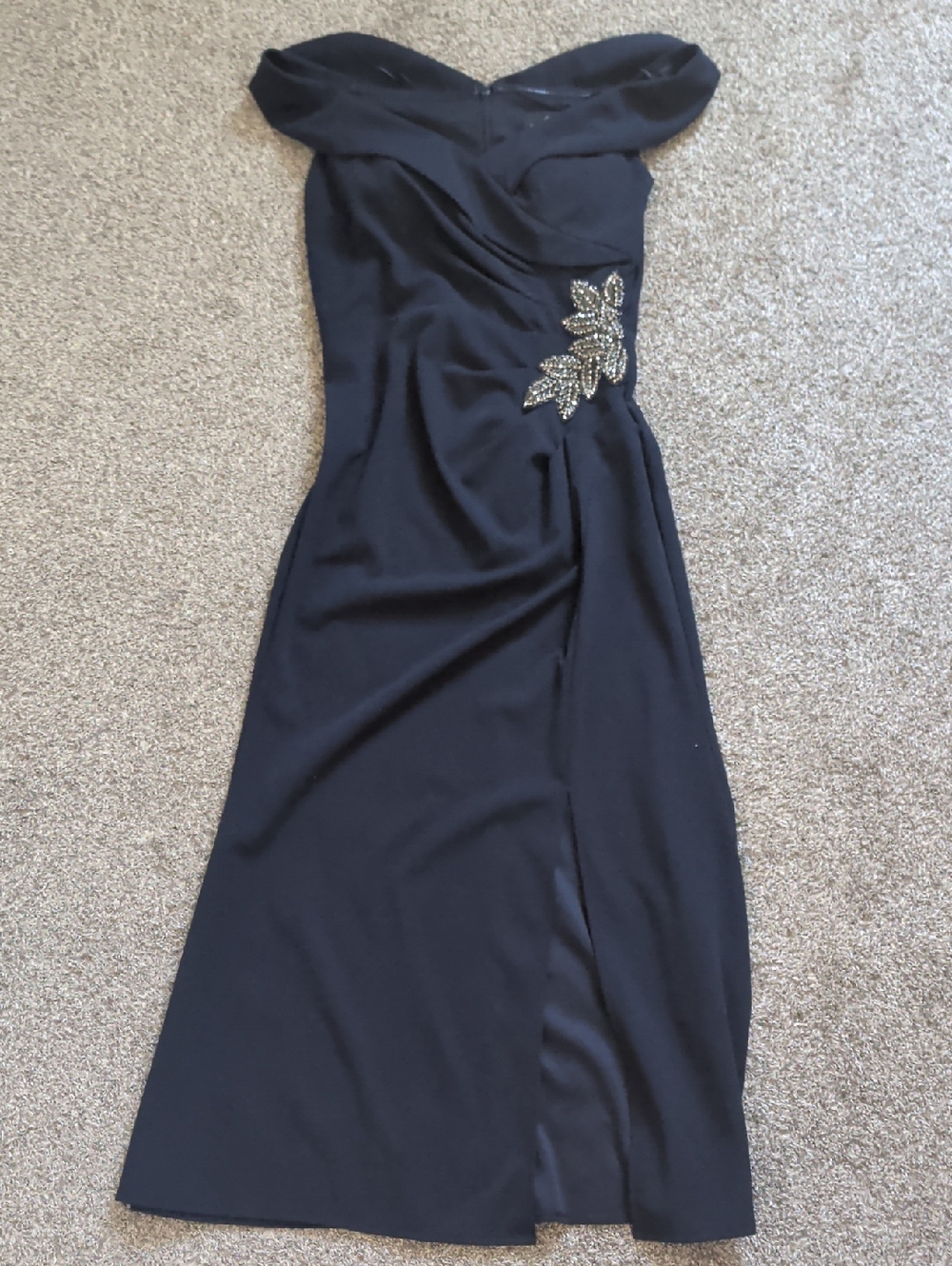 Navy Evening Dress with Motif